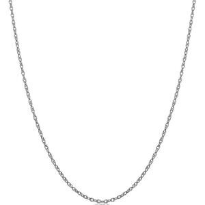 *Real solid 14k white gold rope chain necklace, 1MM